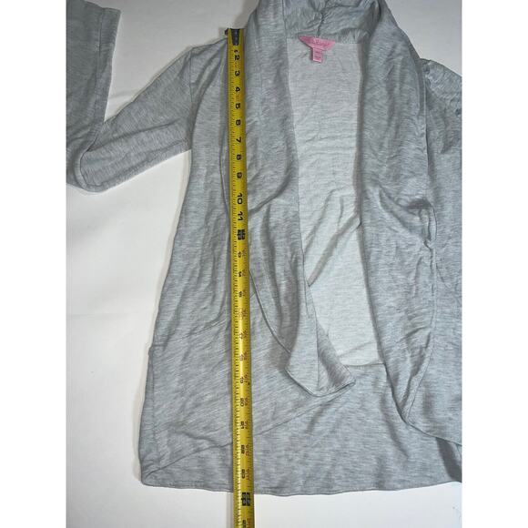 Lilly Pulitzer Cardigan Women’s Size XXS Gray Open Front Shawl Collar Sweater - Picture 8 of 16
